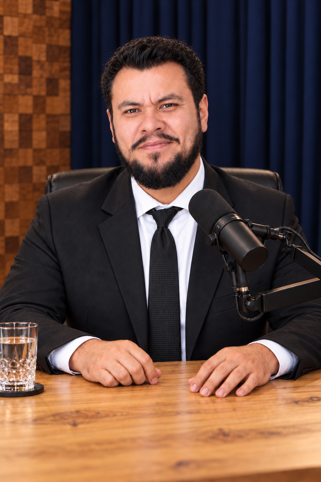 Portrait de Kin Levi dans un studio de podcast