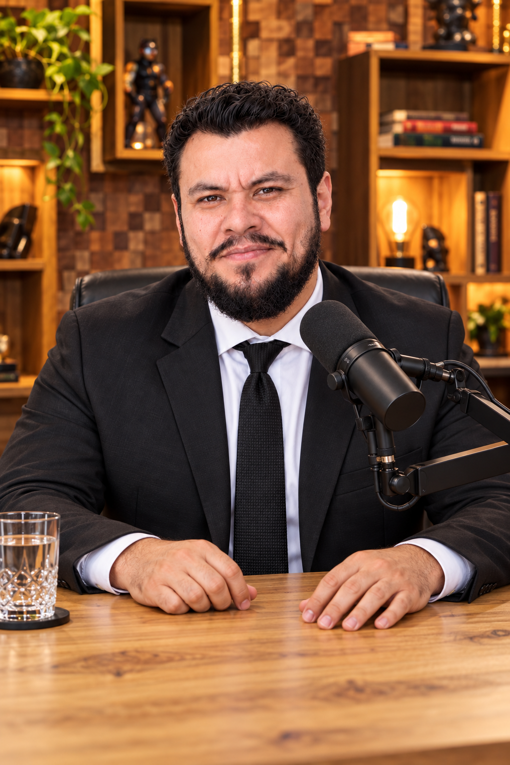 Portrait de Kin Levi dans un studio de podcast