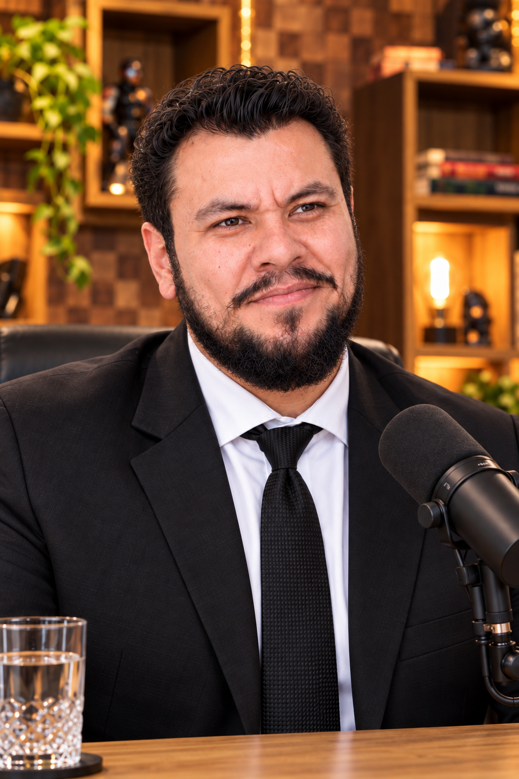 Portrait de Kin Levi dans un studio de podcast